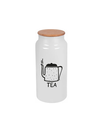 Herevin White-Black Tea Coffee Sugar & Storage Jar 635 ML
