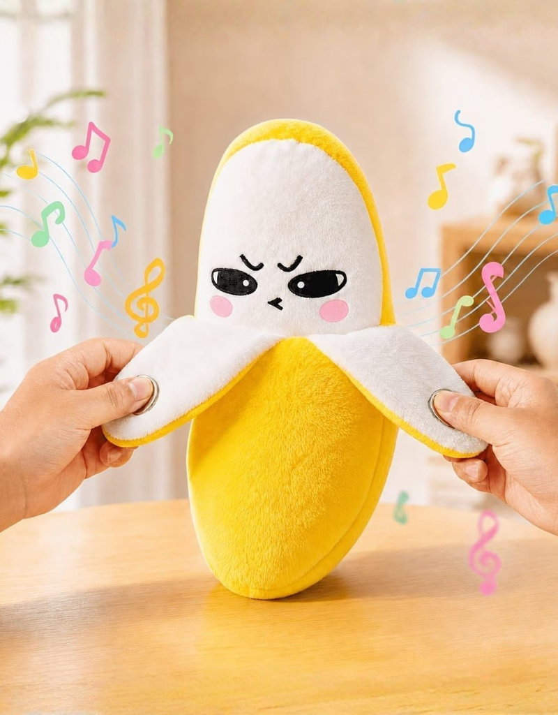 Interactive Plush Banana Toy Piano Rhythm Battery Operated