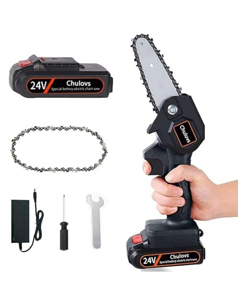 Mini Electric Chainsaw Handled Operation Ordless Rechargeable
