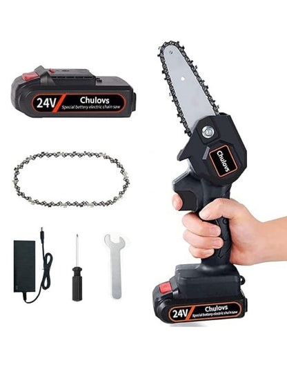 Mini Electric Chainsaw Handled Operation Ordless Rechargeable