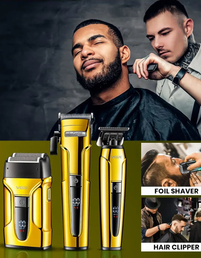 𝗩𝗚𝗥 Gradient Ribbon Base Charging Hair Care Combination Electric Shaver Rechargeable