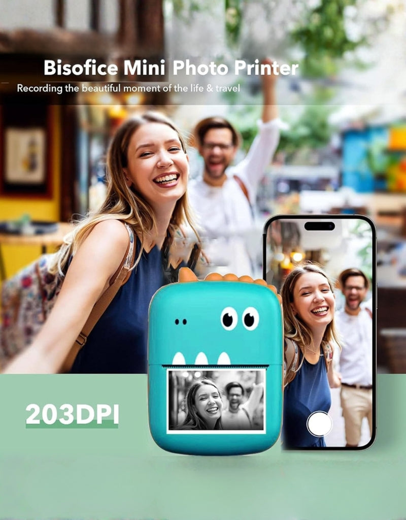Compact Mini Pocket Printer Bluetooth Connection One Click Printing