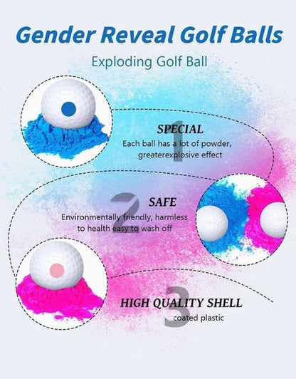 Gender Reveal 9.5x5.21x5.21 CM Golf Balls
