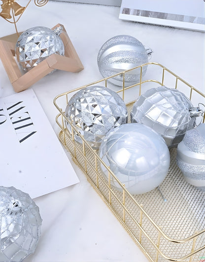 Plastic Ball Ornaments Lightweight Christmas Tree Decorations 12 PCS