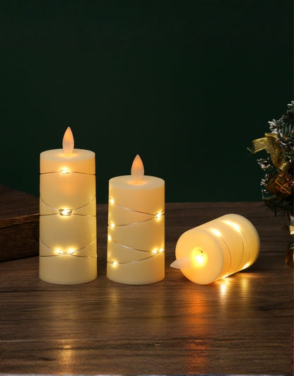 Wavy Flameless LED Candles Star String With Battery