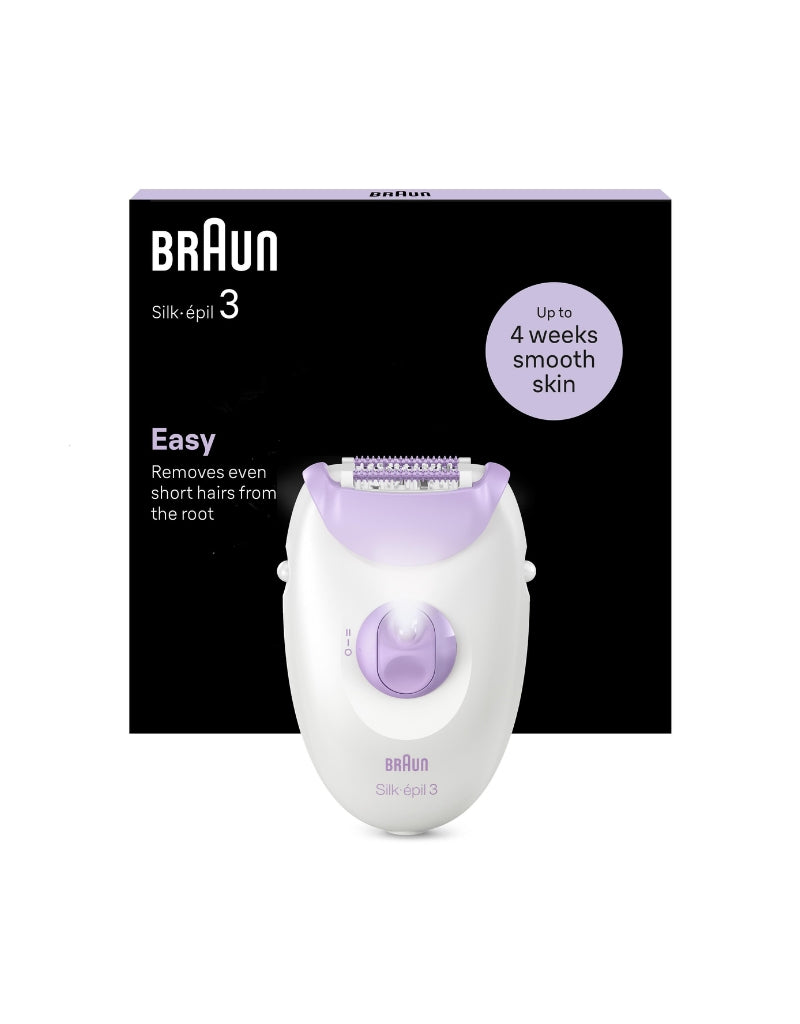 𝗕𝗿𝗮𝘂𝗻 Silk-Epil 3 Epilator White And Purple SE 3000
