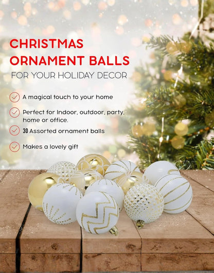 Plastic Balls Christmas Tree Hanging Decoration 30 PCS