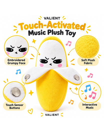 Interactive Plush Banana Toy Piano Rhythm Battery Operated