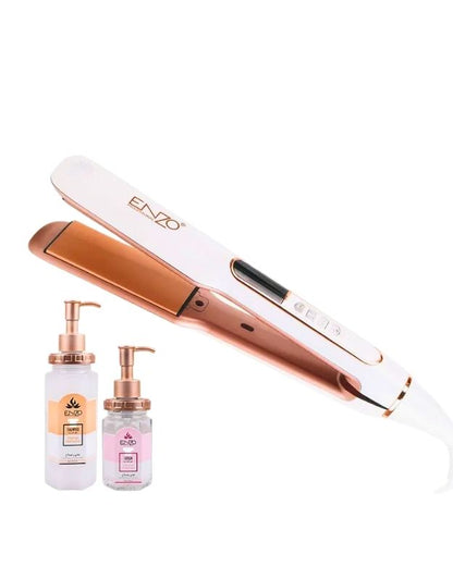 𝗘𝗻𝘇𝗼 EN-3856 Professional Hair Straightener With Shampoo And Serum For Damaged Hair