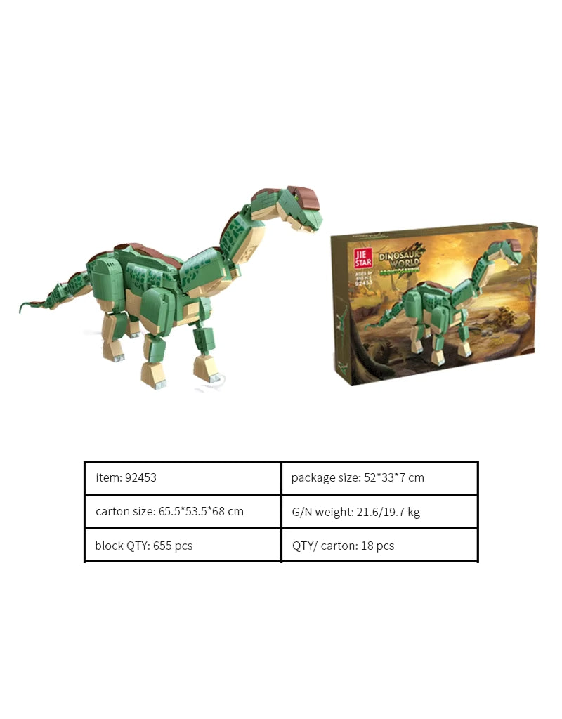 Jie Star Brontosaurus building blocks set specifications with packaging and product info