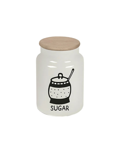 Herevin White-Black Tea Coffee Sugar & Storage Jar 635 ML