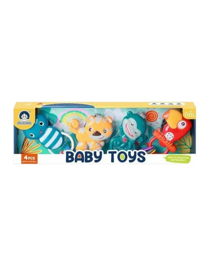 Baby Toys Set of 4 Rattles Movable Parts