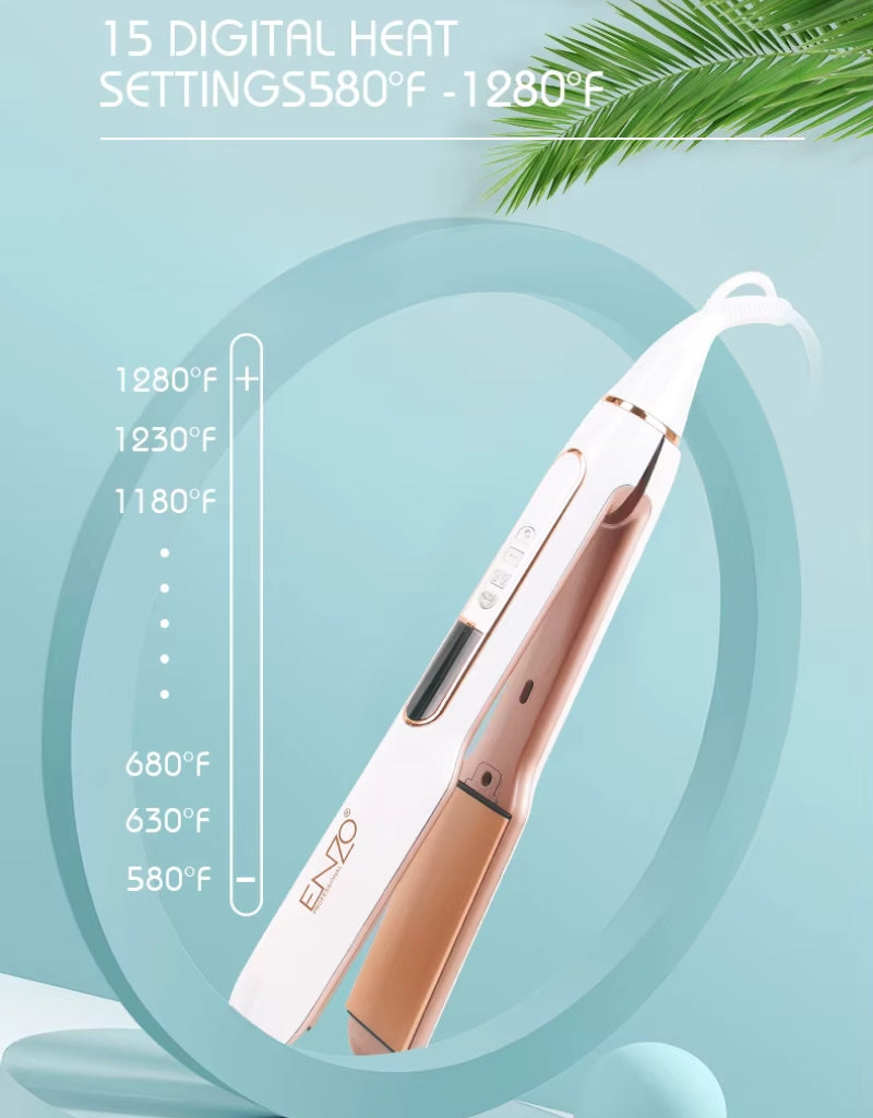 مكواة فرد الشعر الاحترافية EN-3856 مع شامبو وسيروم للشعر التالف