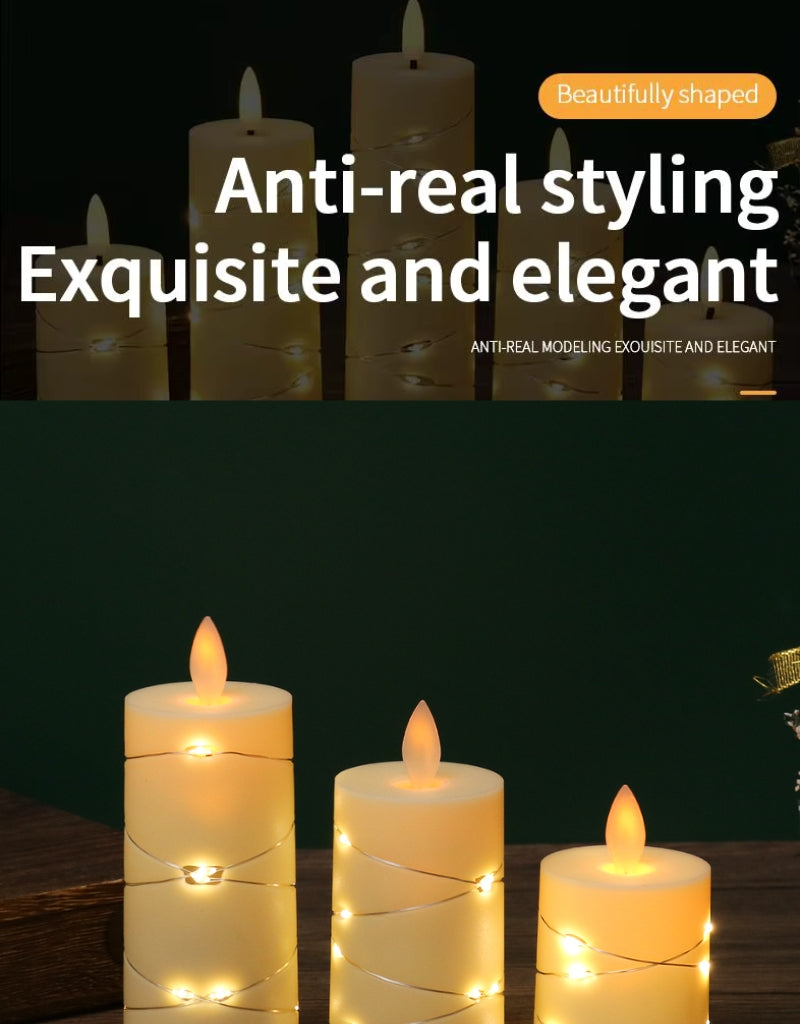 Wavy Flameless LED Candles Star String With Battery