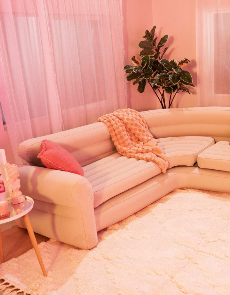 𝗜𝗻𝘁𝗲𝘅 Corner Sofa L-Shaped Inflatable Couch 68575NP 2.57 M x 2.03 M x 76 CM