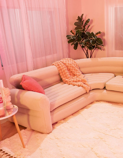 𝗜𝗻𝘁𝗲𝘅 Corner Sofa L-Shaped Inflatable Couch 68575NP 2.57 M x 2.03 M x 76 CM