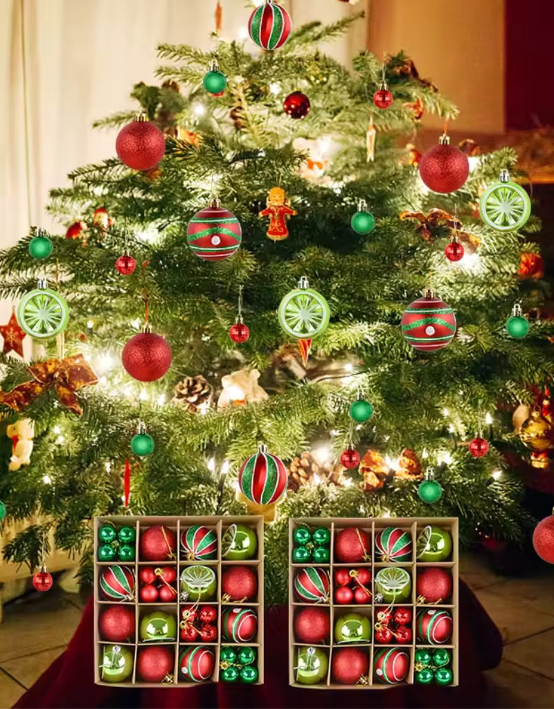 Set of 44 PCS Christmas ball ornaments For Hanging On The Christmas Tree