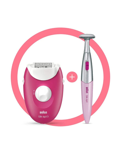𝗕𝗿𝗮𝘂𝗻 Silk-epil 3 Epilator Raspberry Pink