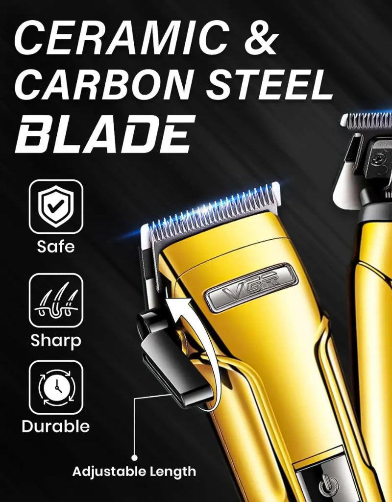 𝗩𝗚𝗥 Gradient Ribbon Base Charging Hair Care Combination Electric Shaver Rechargeable