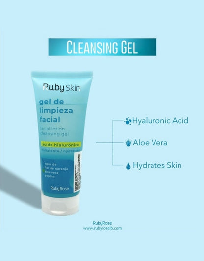 𝗥𝘂𝗯𝘆 𝗥𝗼𝘀𝗲 Facial Cleansing Gel With Hyaluronic Acid