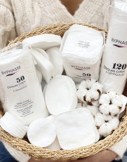 𝗕𝘆𝗽𝗵𝗮𝘀𝘀𝗲 120 Square Cotton Pads