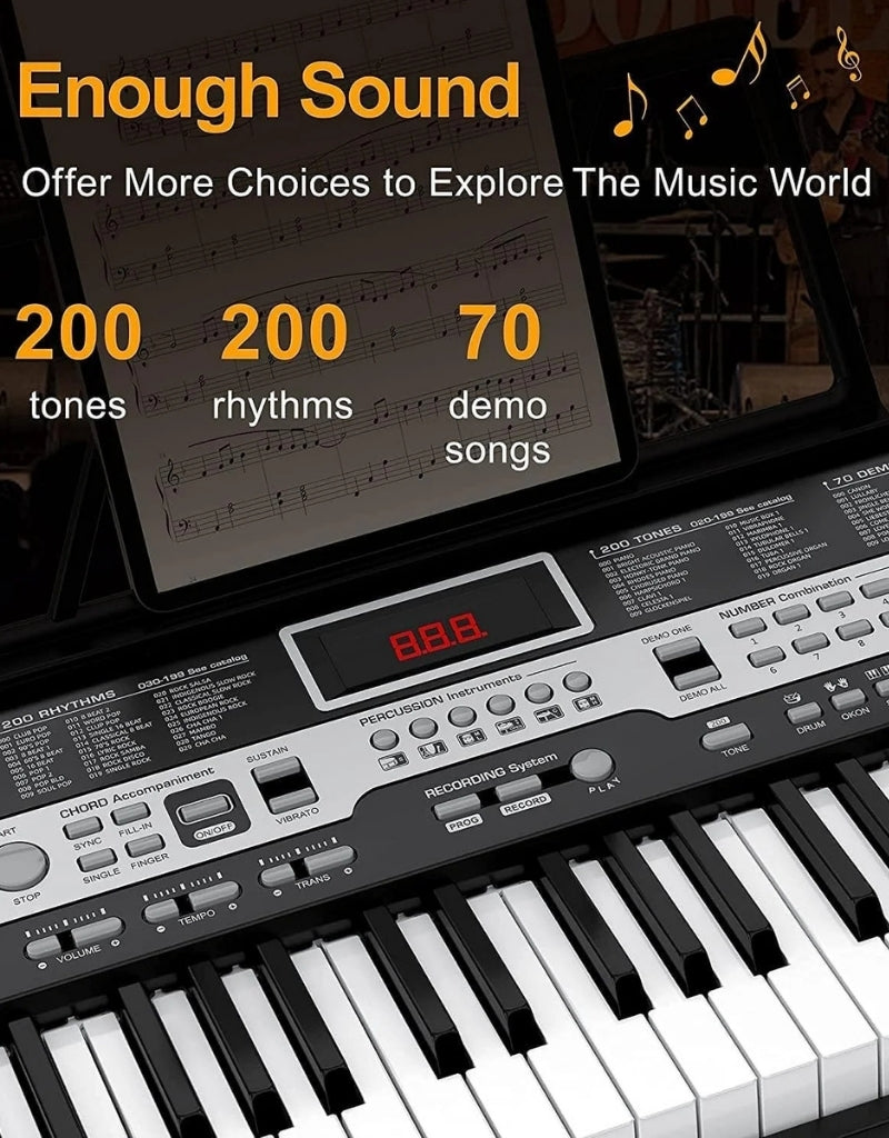 Piano 61 Key Keyboard Piano for Beginner & Professional