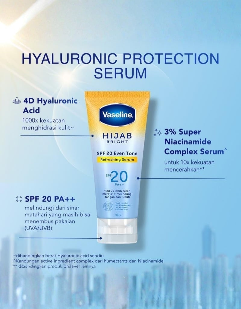 𝗩𝗮𝘀𝗲𝗹𝗶𝗻𝗲 Hijab Bright SPF20 Even Tone Refreshing Serum 180 ML