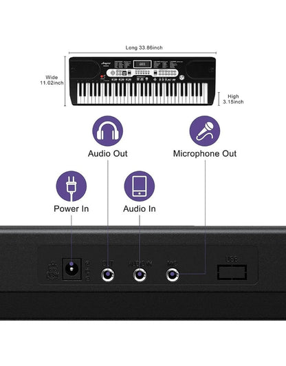 Piano 61 Key Keyboard Piano for Beginner & Professional