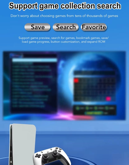 RS5 Game box 46,000+ Classic Games 2 Wireless Controllers & 4K HDMI Plug & Play