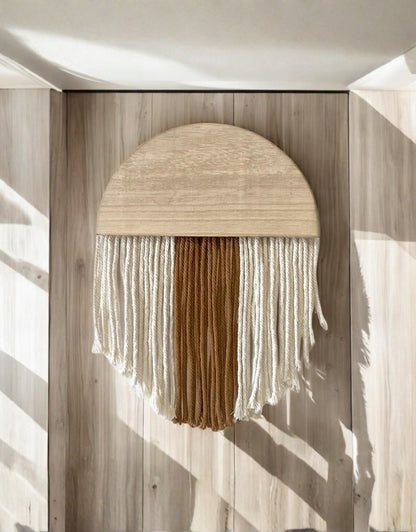 Modern Fringed Tapestry Wall Hanging Handmade Boho Art Decor For Nursery Apartment Bedroom 25x30 CM