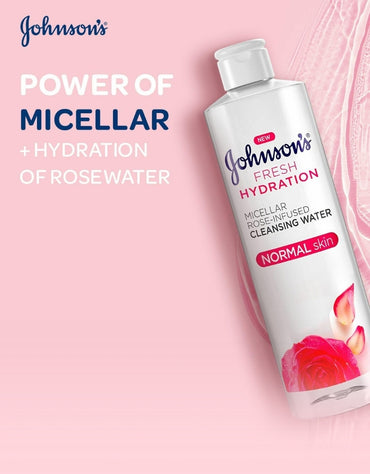 𝗝𝗼𝗵𝗻𝘀𝗼𝗻'𝘀 Fresh Hydration Micellar Rose Water Infused 400 ML