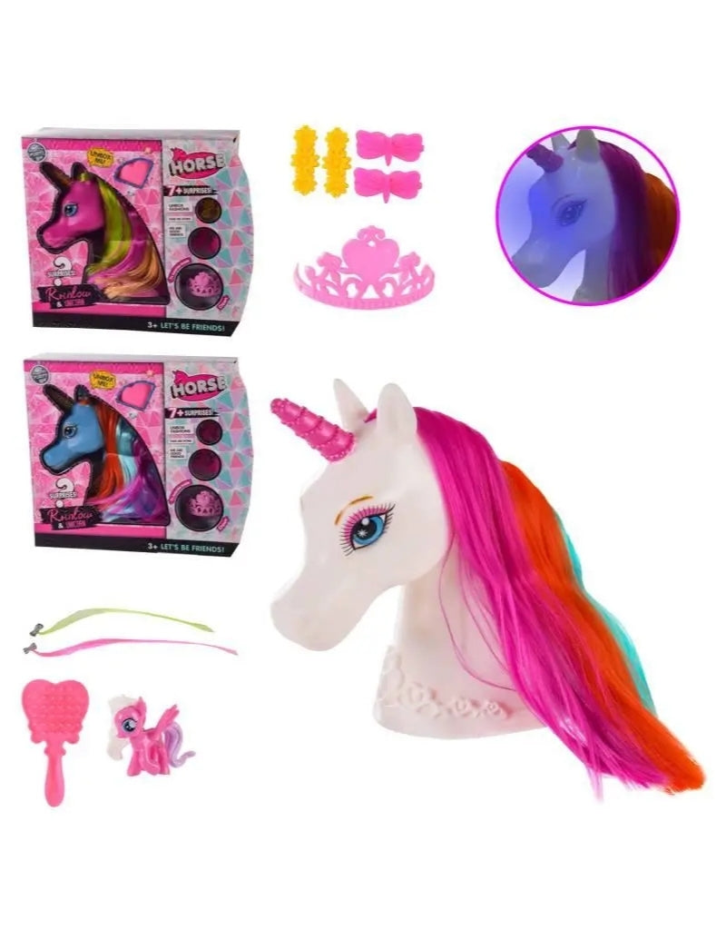 Light Unicorn Hairstyle Mannequin With Sound Surprises