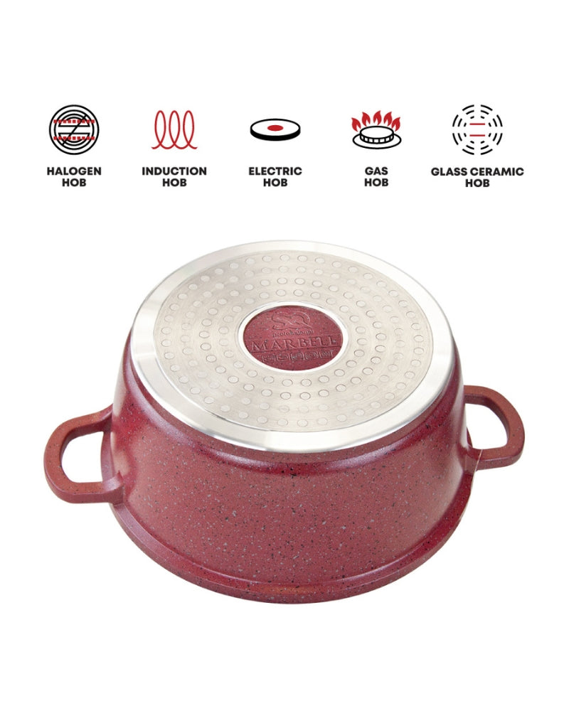 𝗡𝗲𝗮 𝗠𝗮𝗿𝗯𝗲𝗹𝗹 Stockpot Set 5pc Brown-Red
