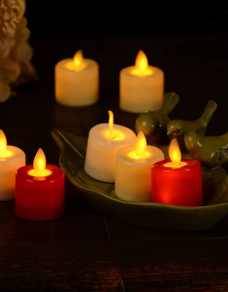 Light Red White And Creamy Swing Candle