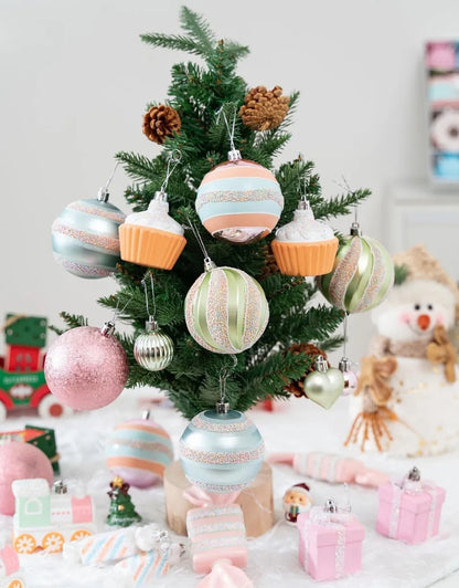 Set of 80 PCS Pastel Christmas Ball Ornaments