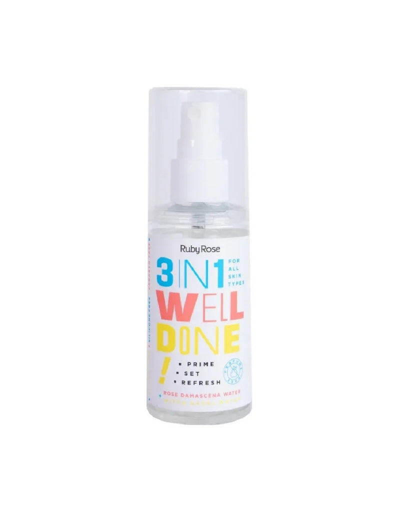𝗥𝘂𝗯𝘆 𝗥𝗼𝘀𝗲 HB-601 Primer Refreshing Mist Spray 3 in 1 Rose Water 90 ML