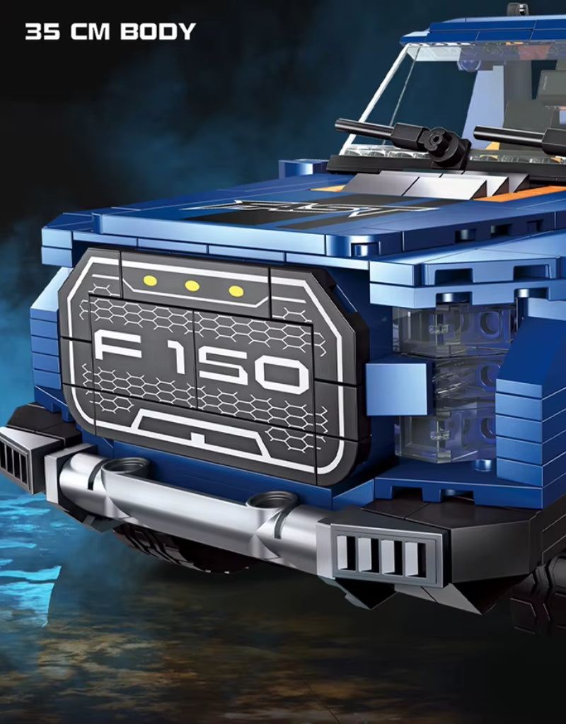 1293PCS Creative Ford Raptors 92020 F150 Pickup Truck Building Blocks Off-Road