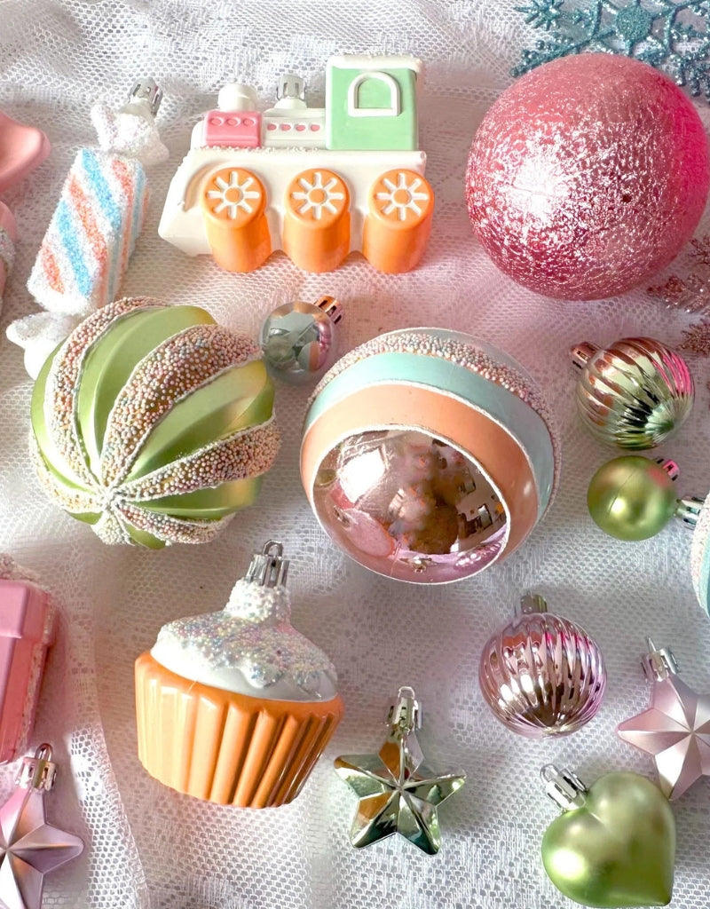 Set of 80 PCS Pastel Christmas Ball Ornaments