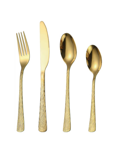 Falari 24 PCS Flatware Set Gold Stainless Steel