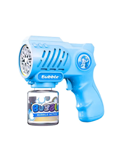 Blue bubble machine gun for kids, fun handheld toy with easy grip