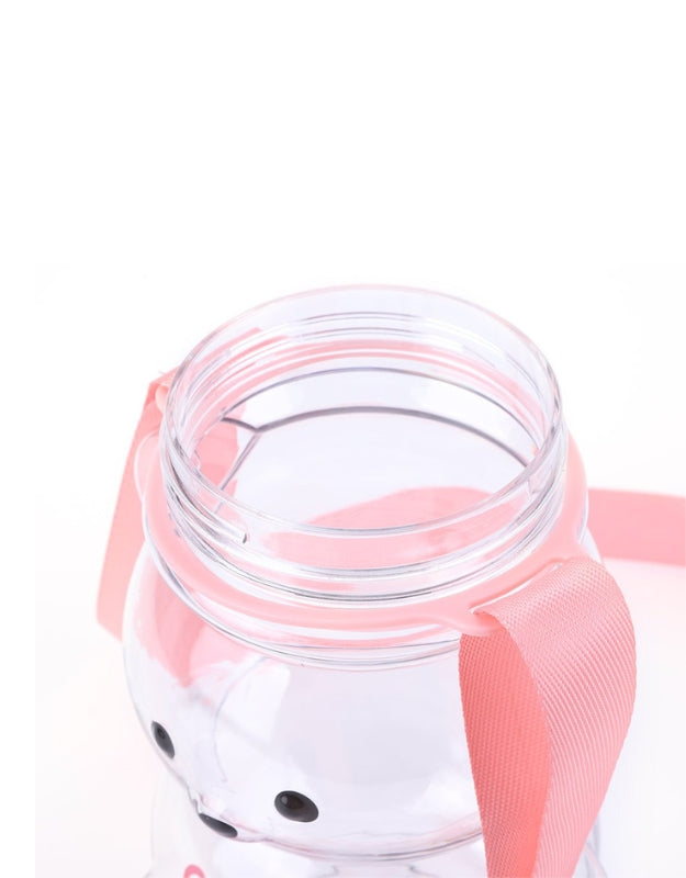 Open top of the bear water bottle showing the wide mouth for easy filling and cleaning.