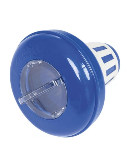 Top view of Bestway 58071 floating chlorine dispenser with transparent lid