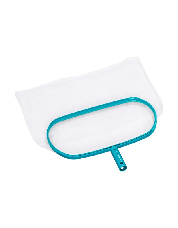 Close-up of Bestway 58278 bottom landing net with white mesh and blue frame.