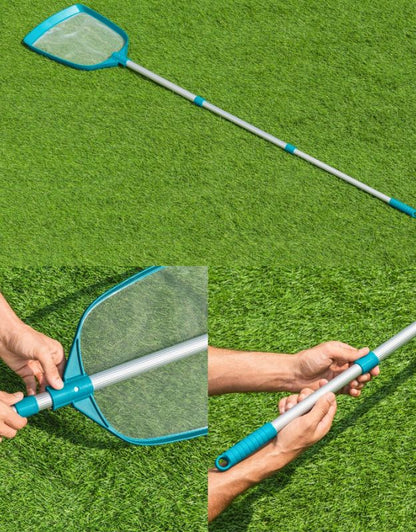 Bestway 58635 BW Pool Dust Net with detachable telescopic handle and assembly demonstration