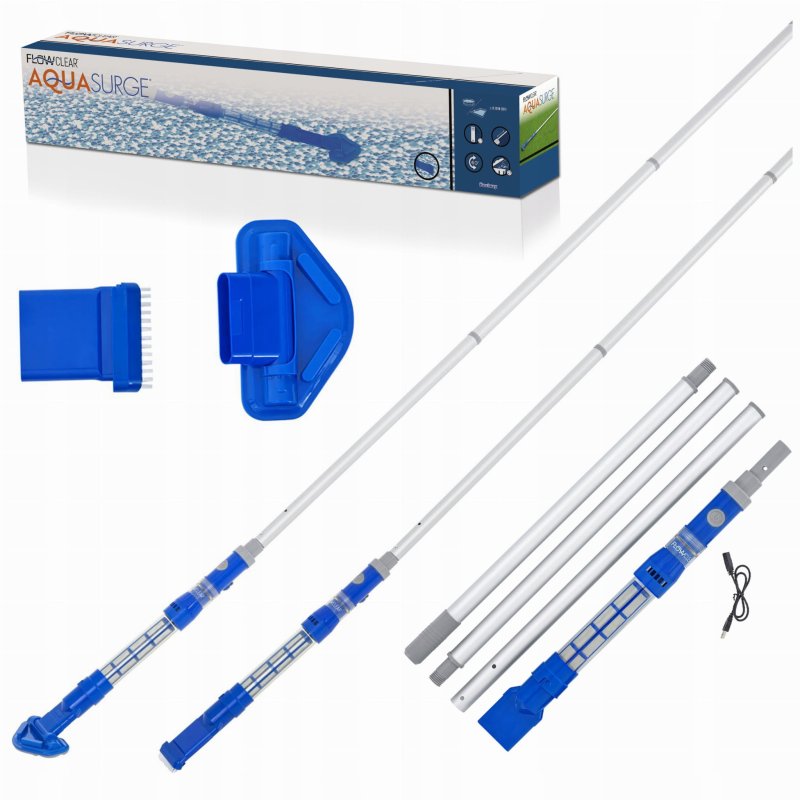 Bestway 58649 AquaSurge wireless jacuzzi spa and pool vacuum cleaner set with accessories