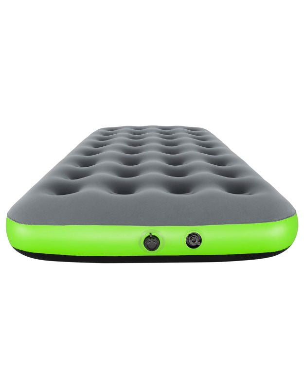Front view of Bestway inflatable mattress with built-in air valves.