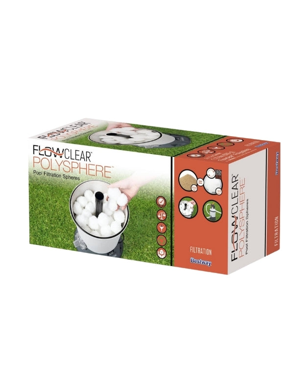 Bestway Flowclear Polysphere 500g pool filtration spheres packaging box