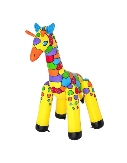 A full product shot of the Bestway Jumbo Giraffe inflatable sprinkler on a white background.