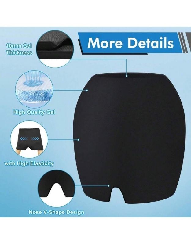 Gel therapy headache mask with elastic fit and nose design.