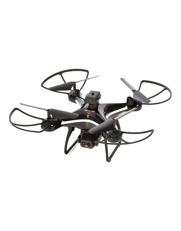 Black Quadcopter Drone with camera close-up view